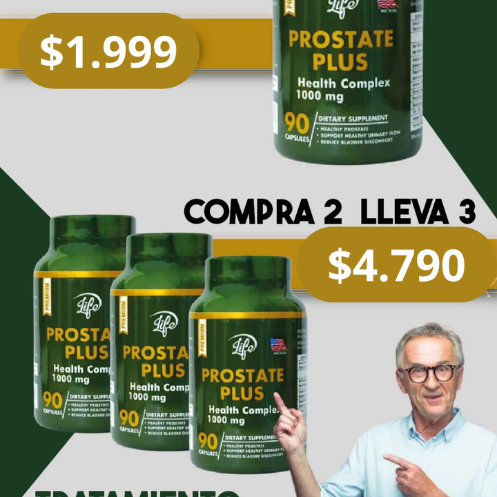 PROSTE PLUS  1000MG (SUPLEMENTO PARA LA PROSTATA) 90 CAPSULAS.