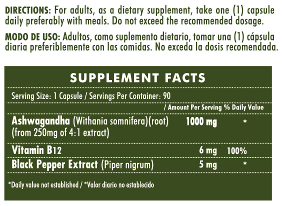 ASWAGANDHA SUPLEMENTO NATURAL